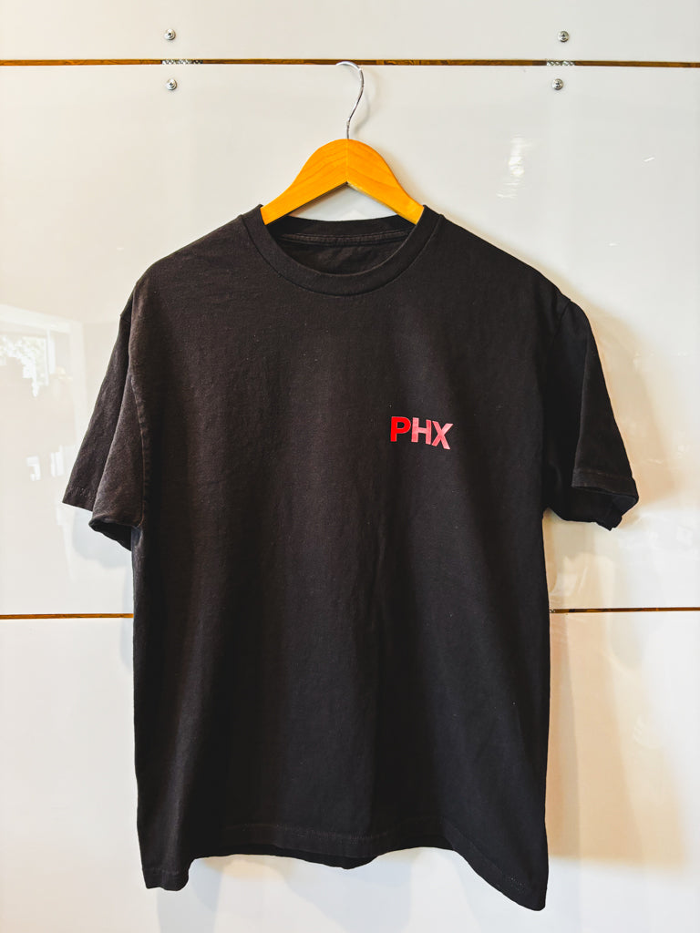 PHX black tee with red design - upcycled