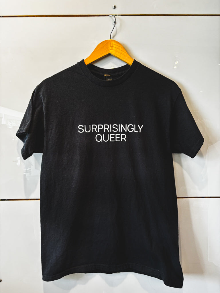 Surprisingly Queer black s/s tee - upcycled