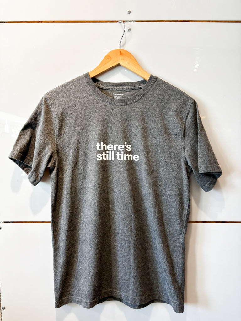 There's Still Time heather gray s/s tee - upcycled