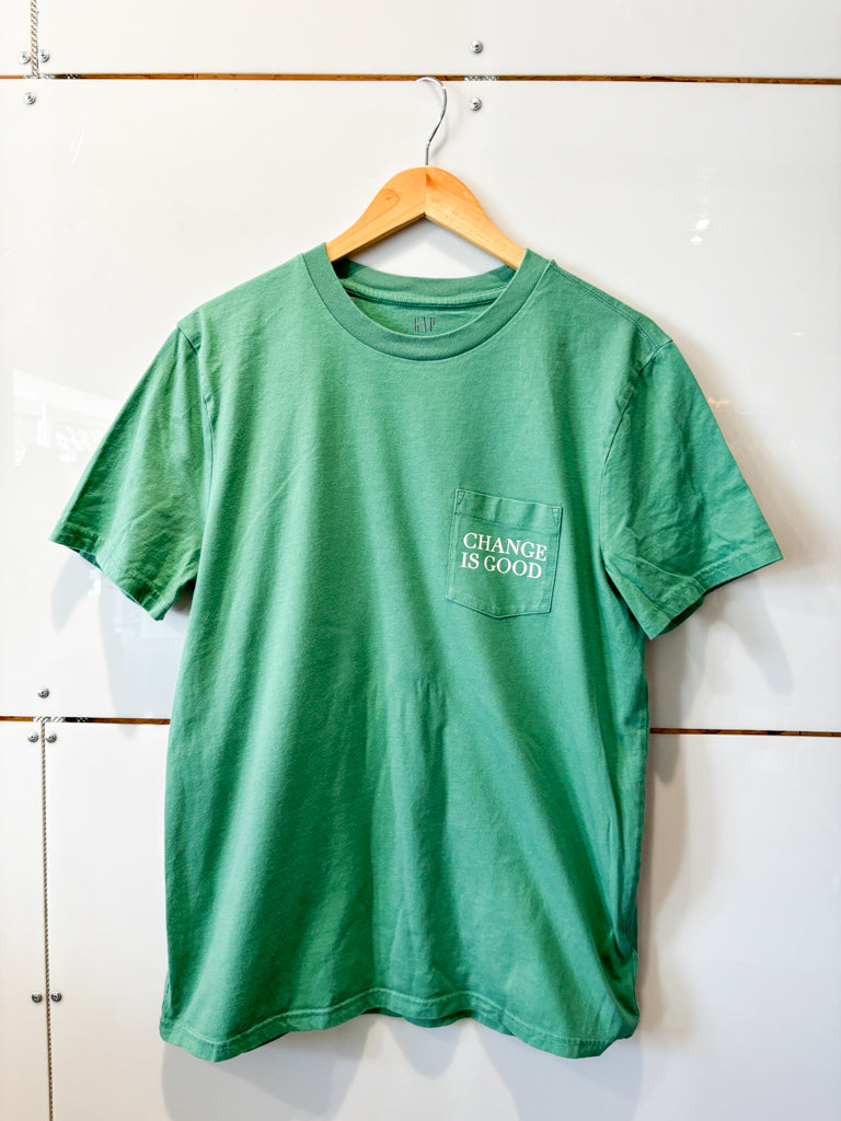 Change is Good kelly green pocket s/s tee - upcycled
