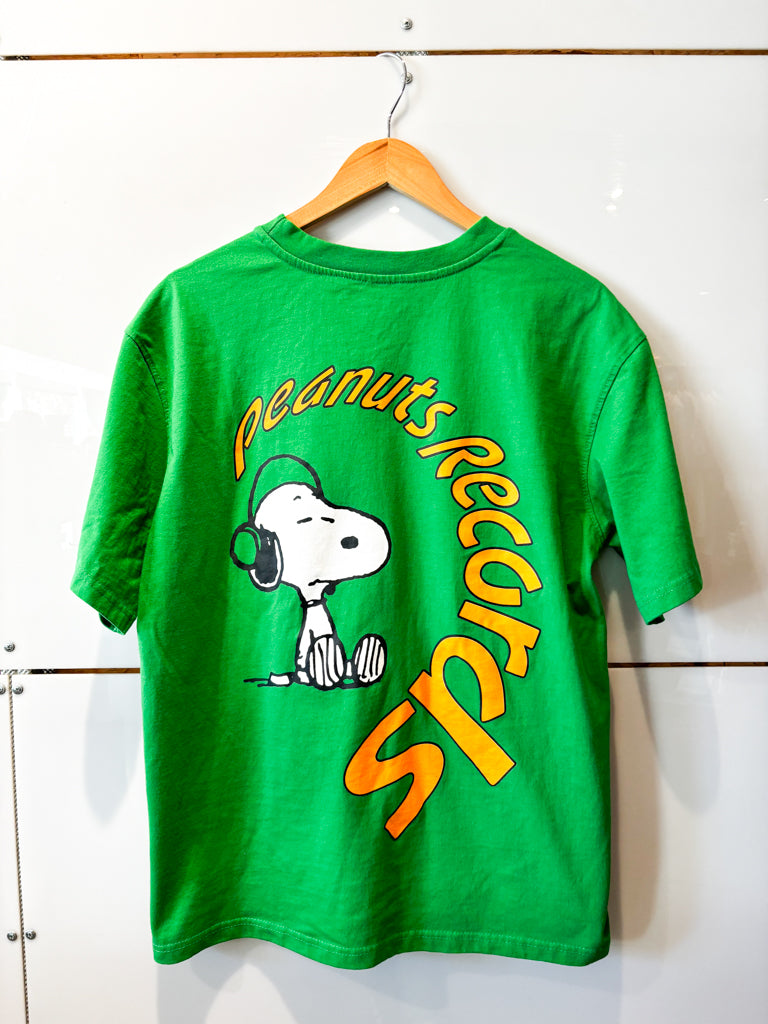 Joe Cool Peanuts Records kelly green tee - pre-loved