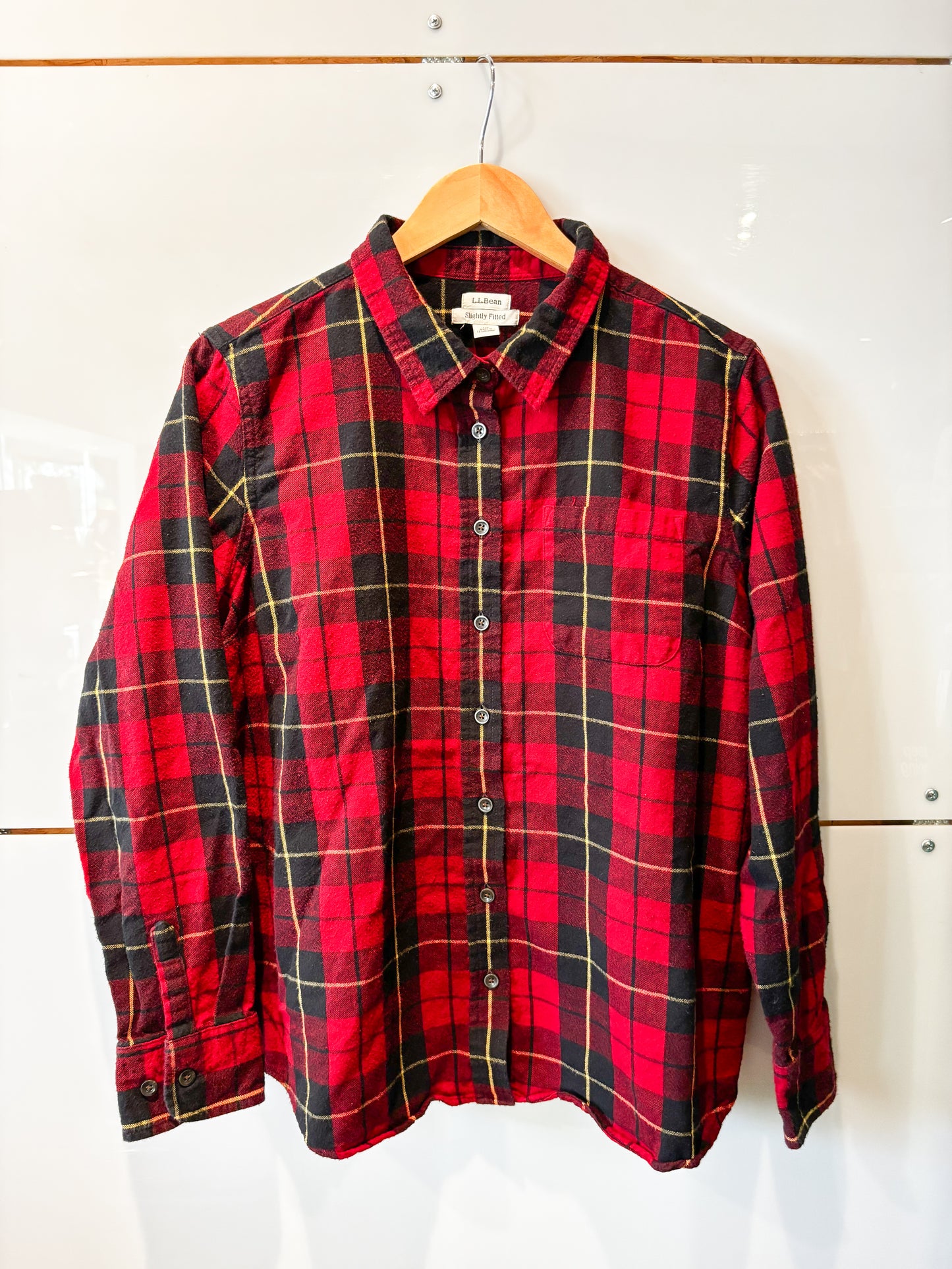 LL Bean red plaid flannel - vintage