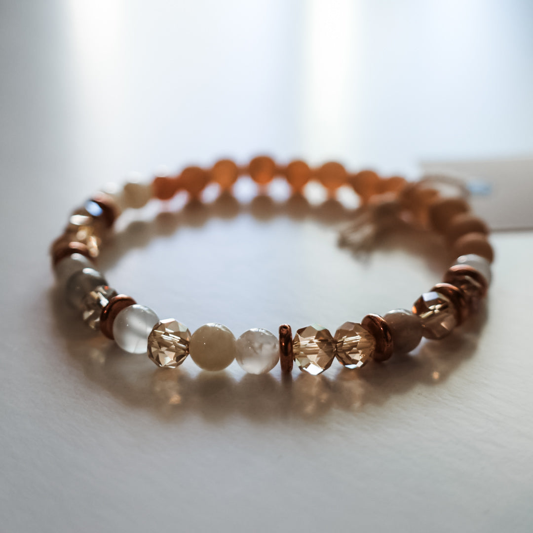 Morse Code Gemstone Bracelet in Moonstone