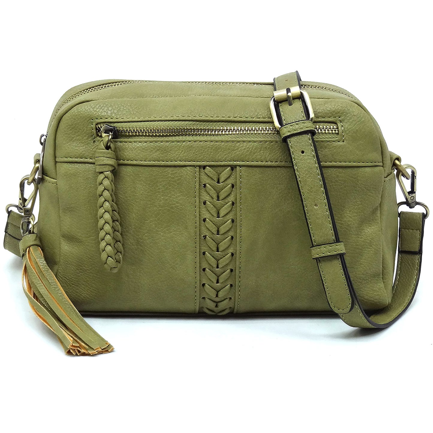 Stitch Tassel Crossbody Bag