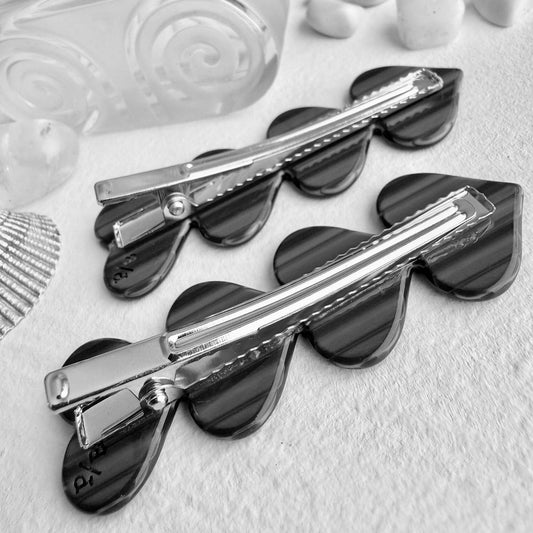 Love is a Battlefield Heart Barrettes