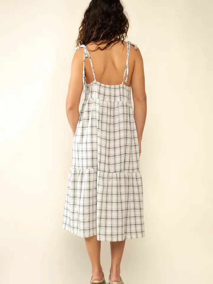Luca Plaid Tie Strap Dress