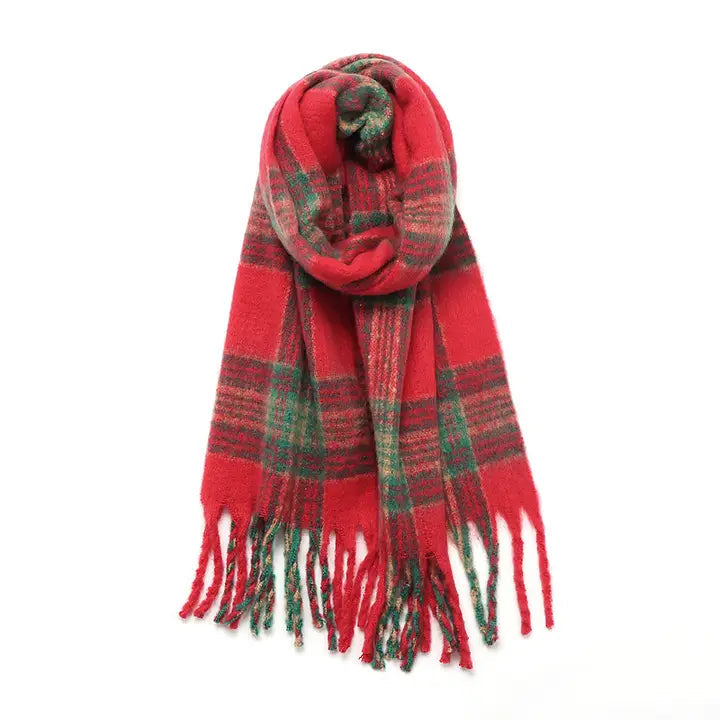 Chunky Plaid Fleece Scarf