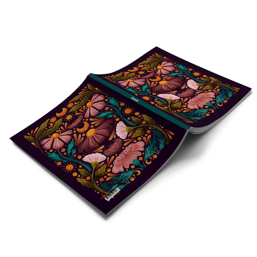 Midnight Blooms Medium Layflat Notebook