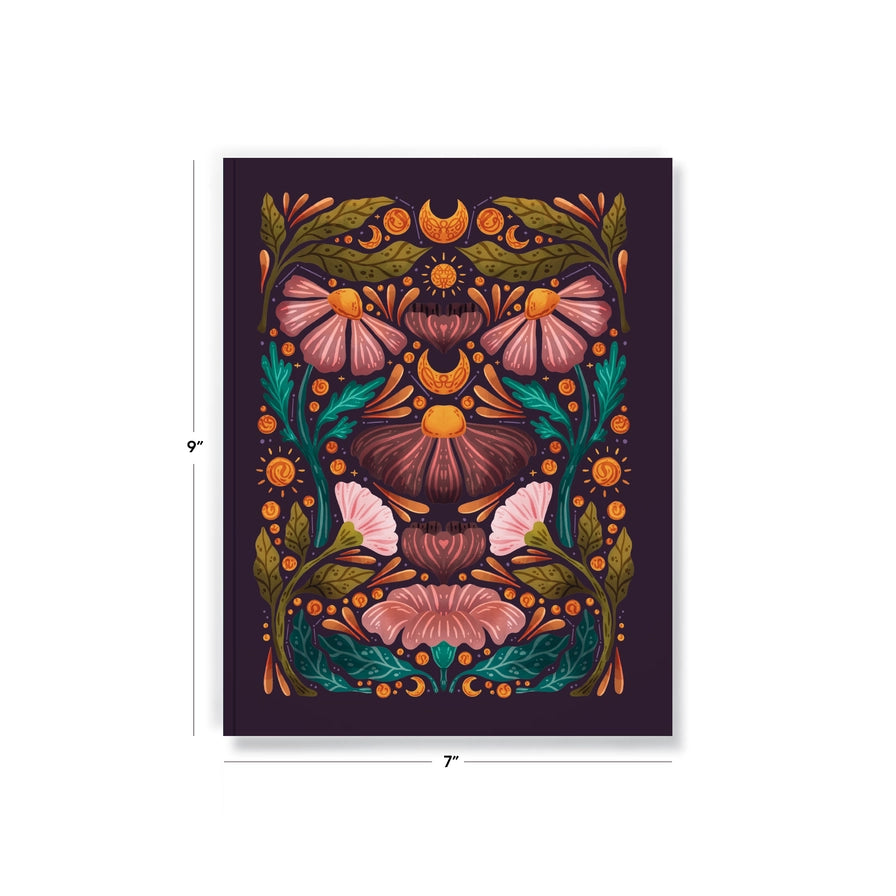 Midnight Blooms Medium Layflat Notebook