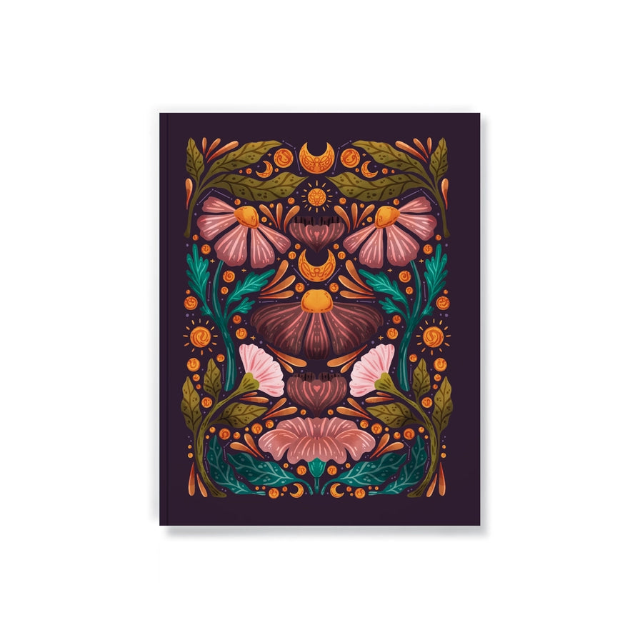 Midnight Blooms Medium Layflat Notebook
