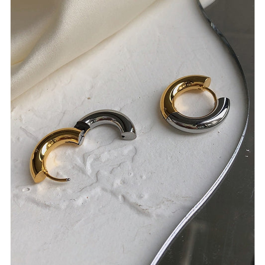 Mixed Metal- Hoop Earring Hinge Hoop