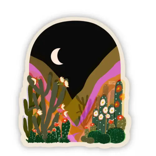 Moonlit Desert Bloom Sticker