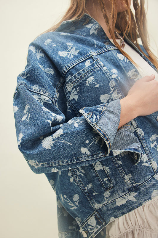 We The Free Opal Swing Floral-Printed Denim Jacket