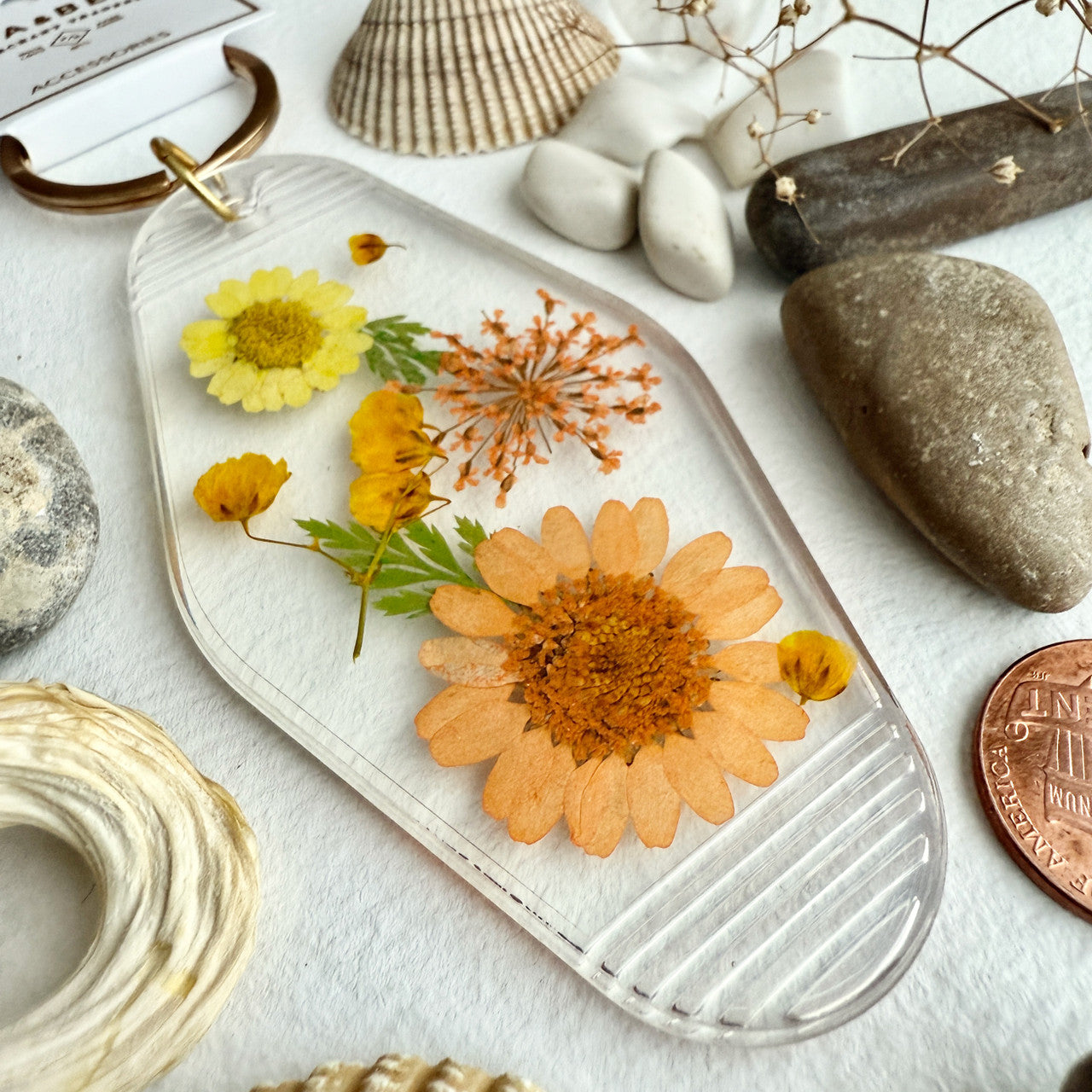 Ashbury Pressed Flowers Keychain