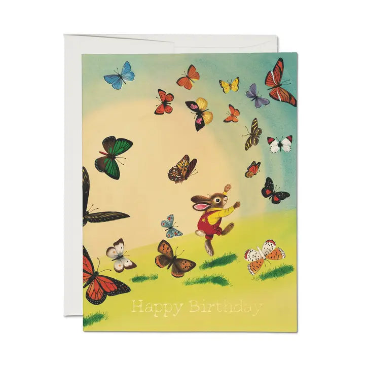 Richard Scarry Bunny and Butterflies Greeting Card