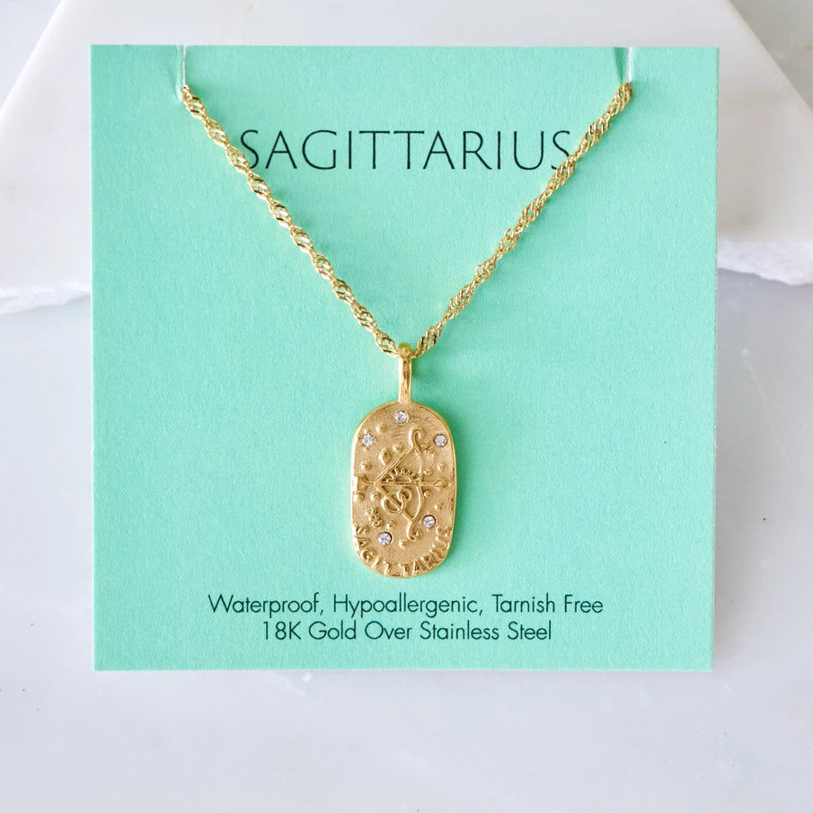 Oval Zodiac Sign Necklaces