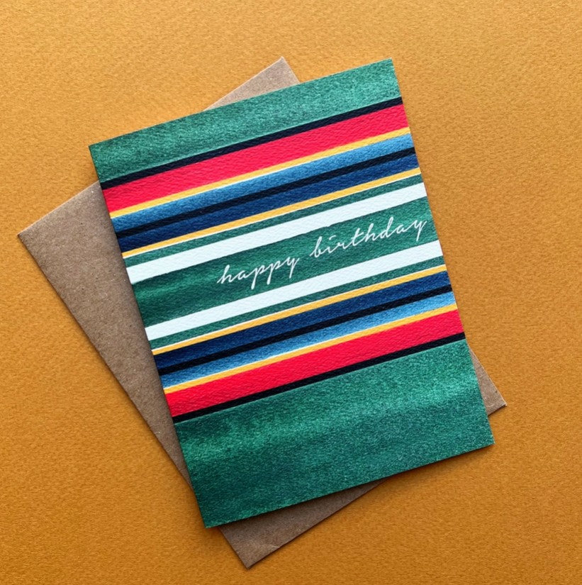 Blanket Stripe Birthday Greeting Card