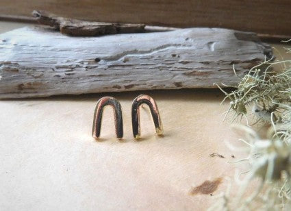 tiny organic u shaped studs