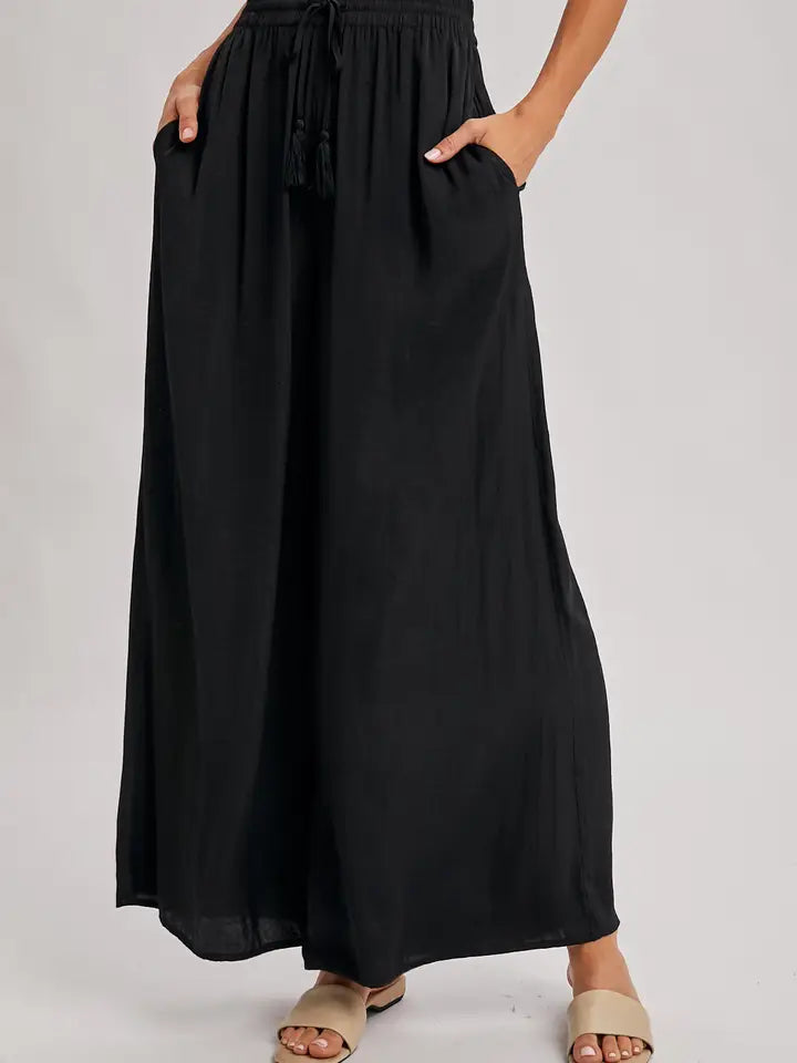 Silky Palazzo Wide Leg Pants