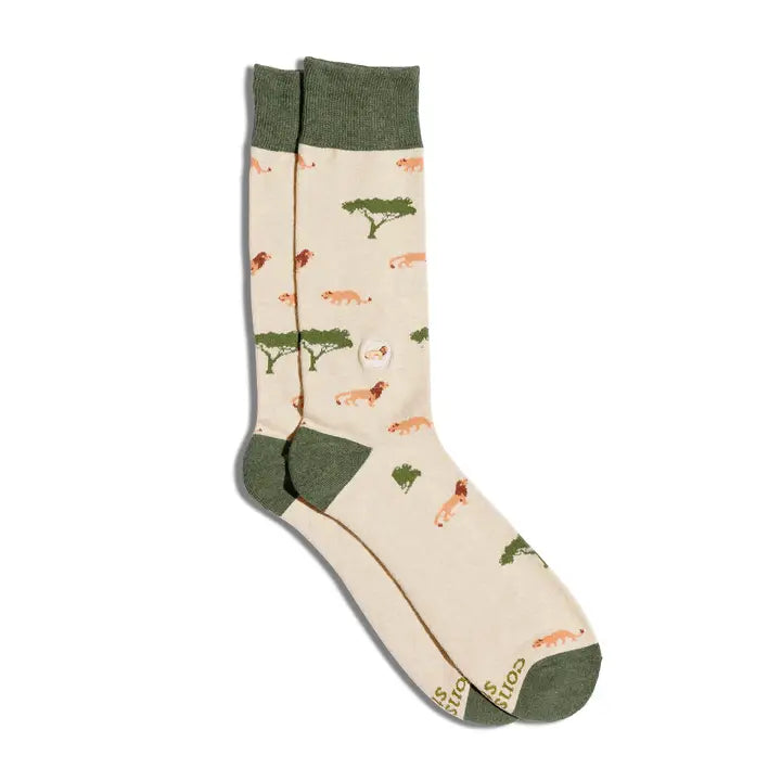 Socks That Protect Lions (Beige Lions)
