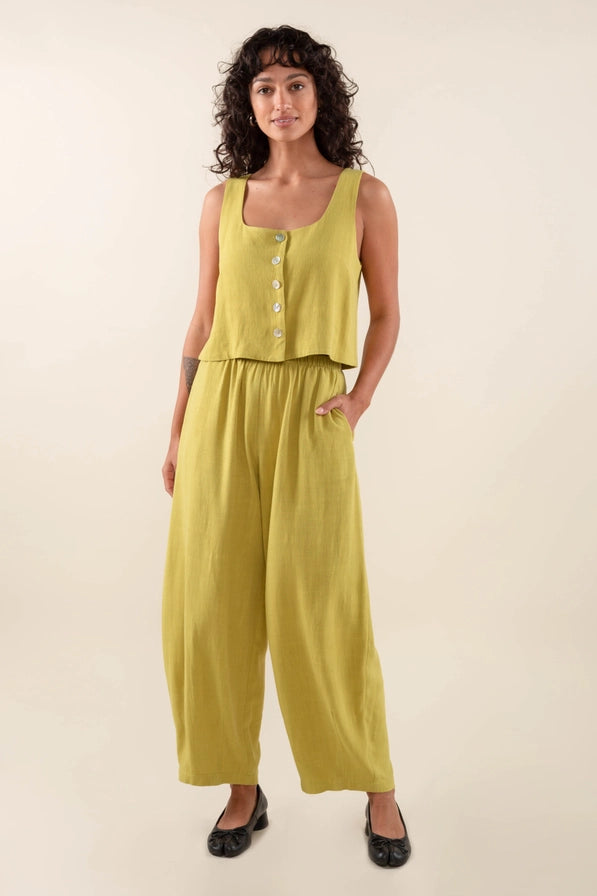 Square Neck Linen Vest