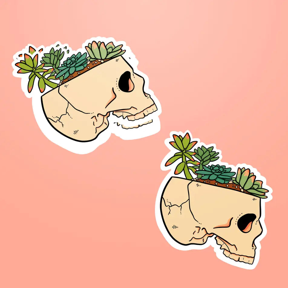 succulent skull Succulent Skull Sticker – Bunky Boutique