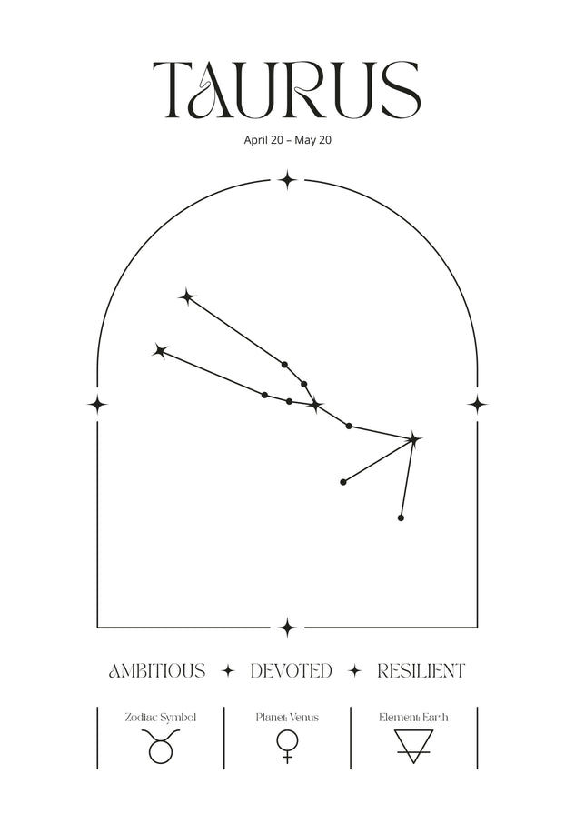 Zodiac Astrology Star Sign Celestial Print 8x10