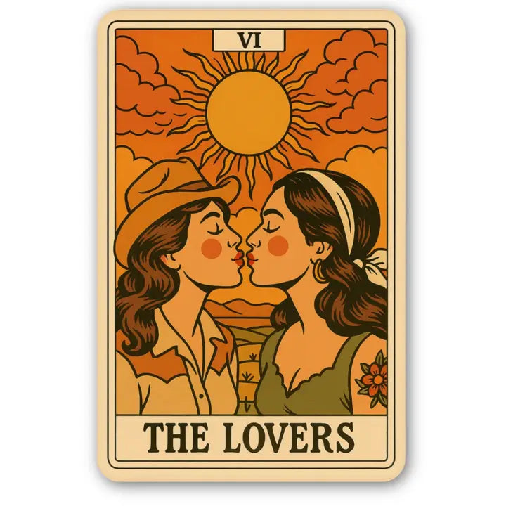 The Lovers Tarot Sticker - Western Romance