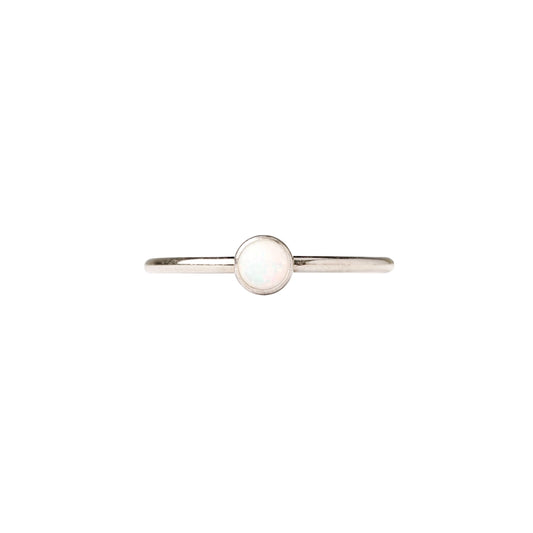 Small Opal Stacking Band - Sterling Silver