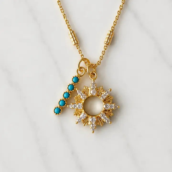 Turquoise Sunburst Necklace
