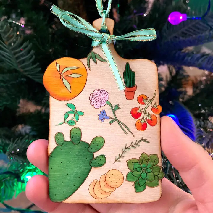 Western Charcuterie Board Wood Ornament