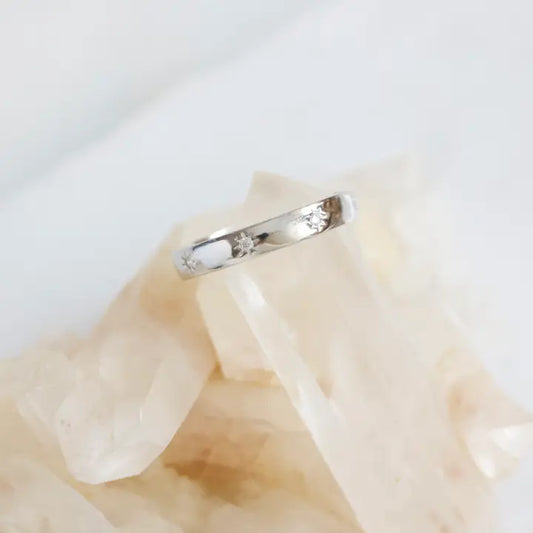Zircon Starburst Ring