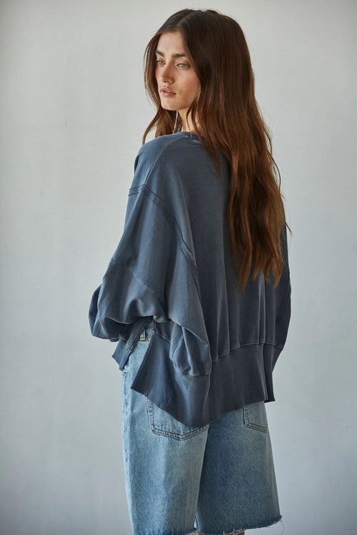 Cotton Hi-Lo Sweatshirt