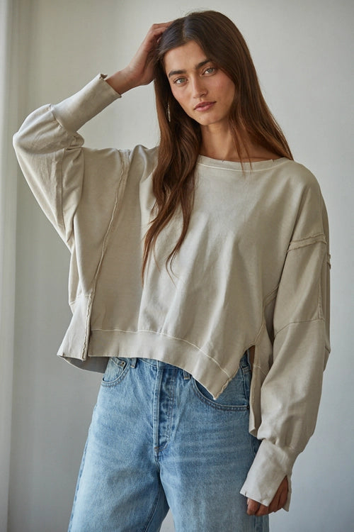 Cotton Hi-Lo Sweatshirt
