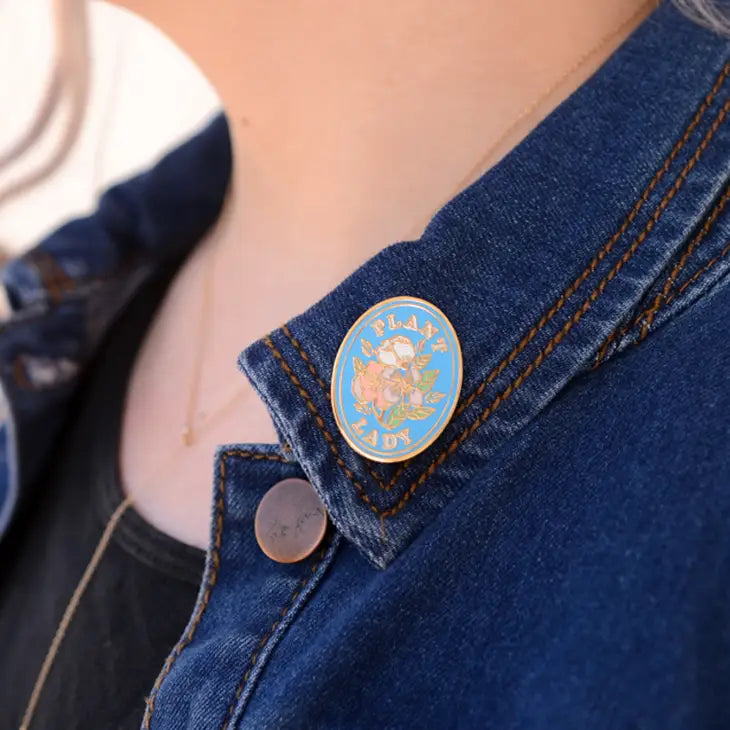 Plant Lady Flowers Enamel Pin