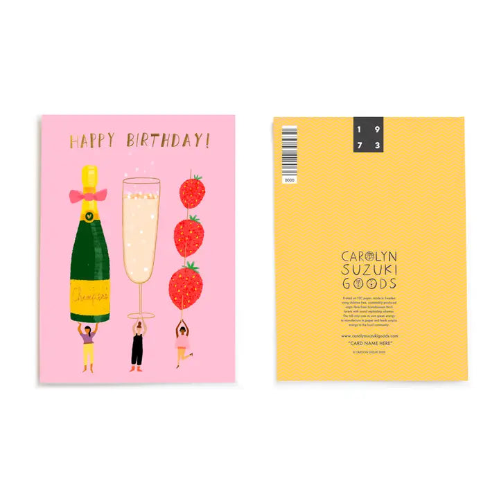 Champagne Wishes Birthday Card