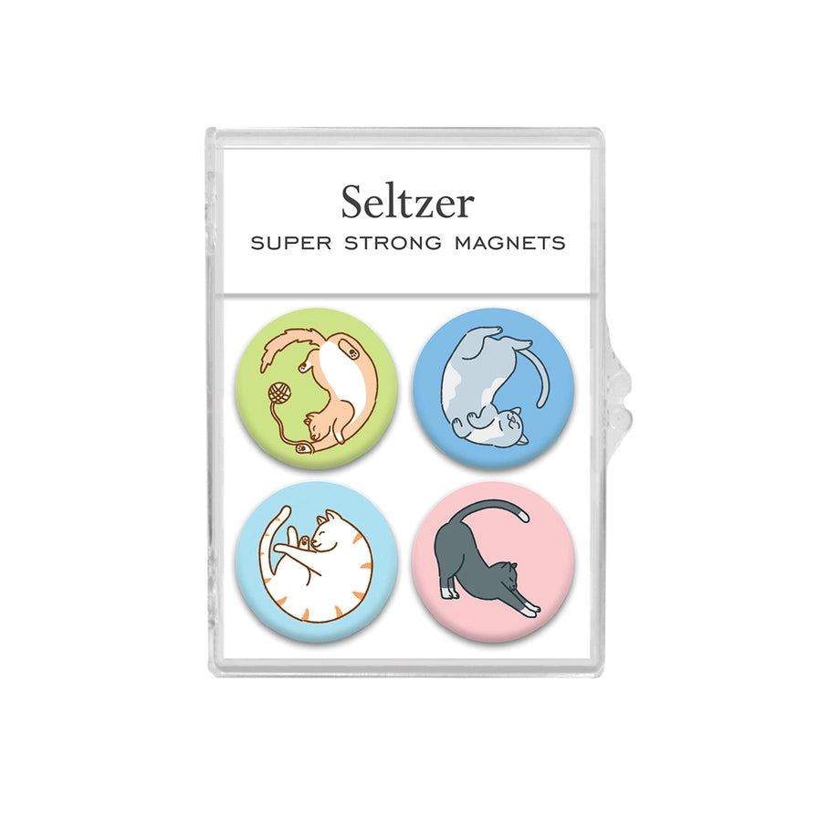 Curled Cat Magnet Set