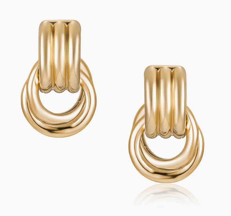 Double Knotted Door Knocker Earring