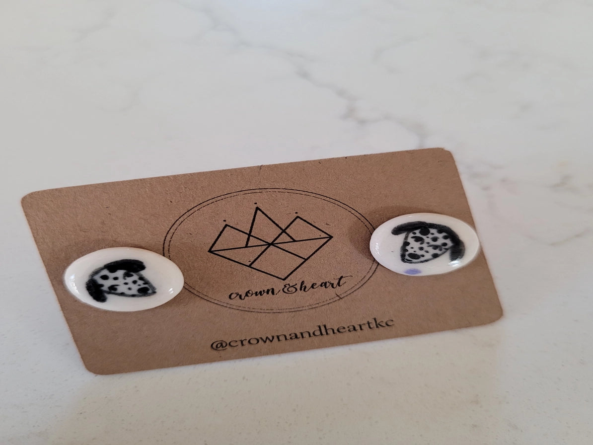 Dog Stud Porcelain Earrings