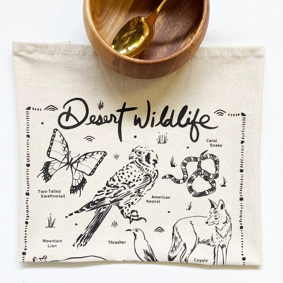 Desert Wildlife Tea Towel