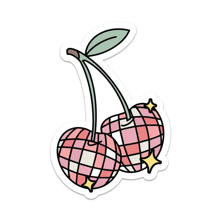Disco Cherries Vinyl Sticker