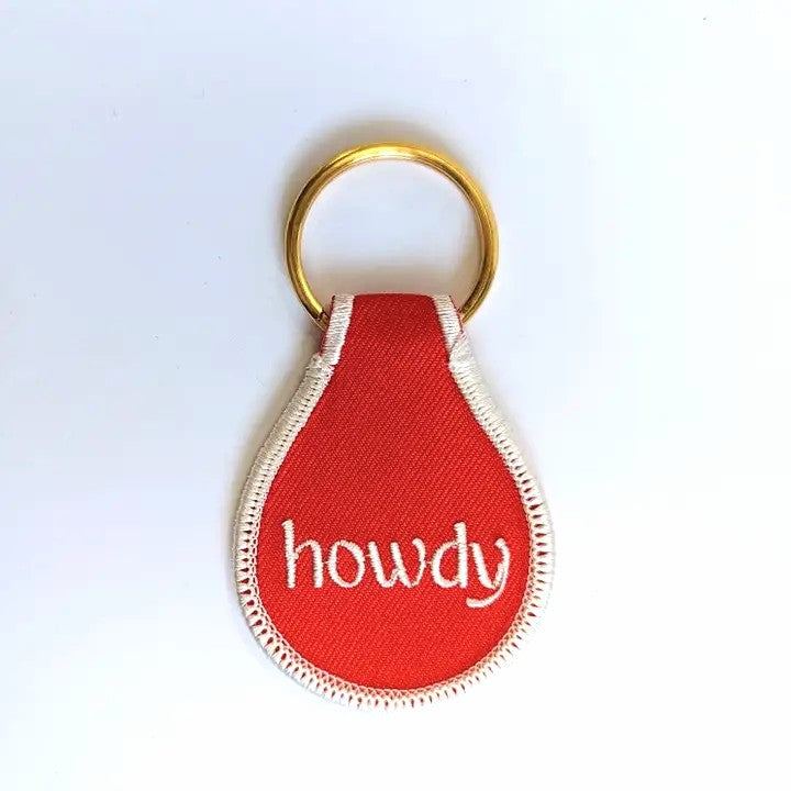 Howdy Embroidered Key Tag
