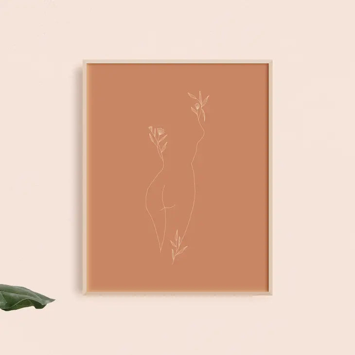 Floral Standing Woman Art Print