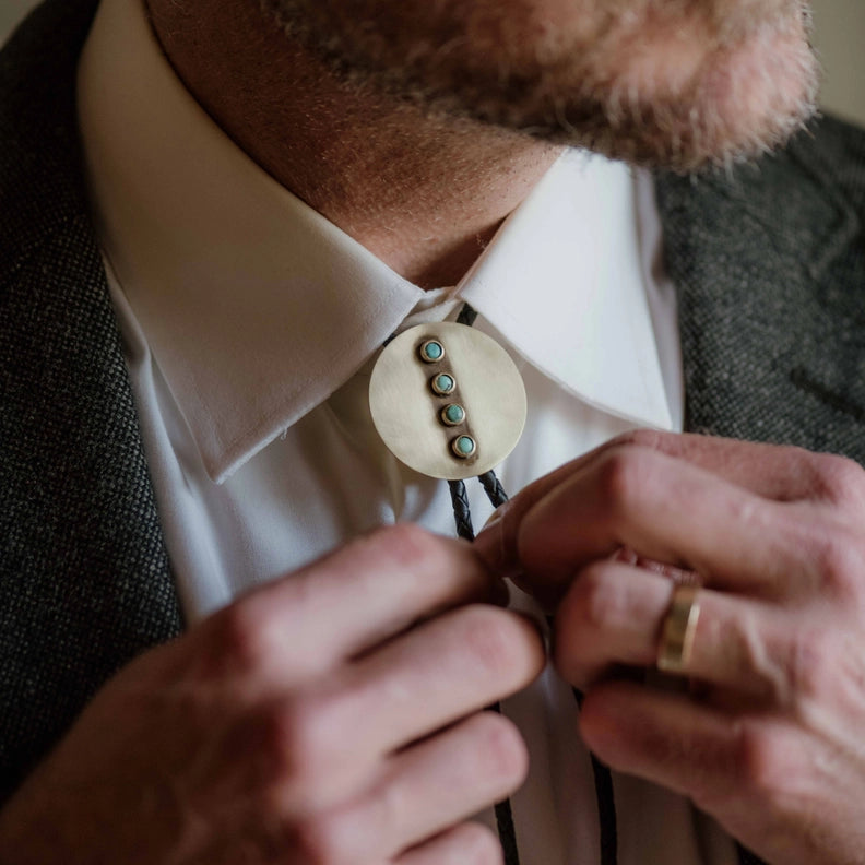Gallatin Bolo Tie - Black Leather