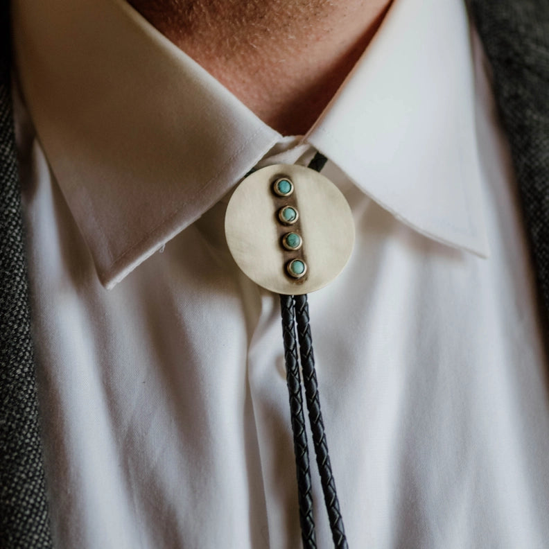 Gallatin Bolo Tie - Black Leather