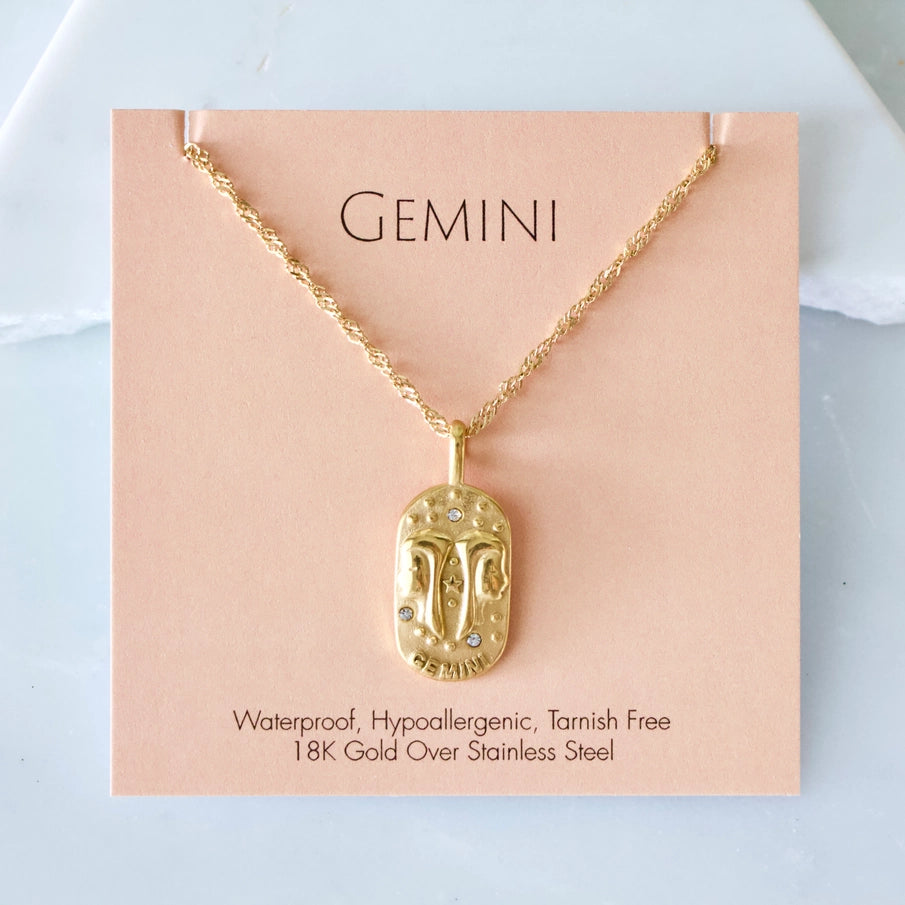Oval Zodiac Sign Necklaces
