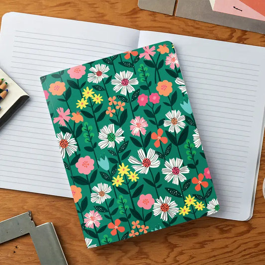 Green Cosmos Medium Layflat Notebook