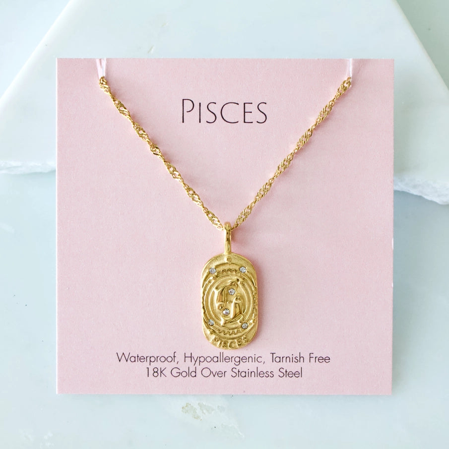 Oval Zodiac Sign Necklaces