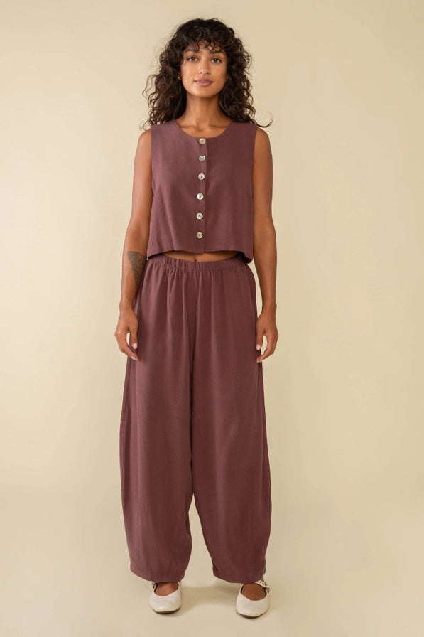Denim Lantern Pant | Mid Rise Barrel