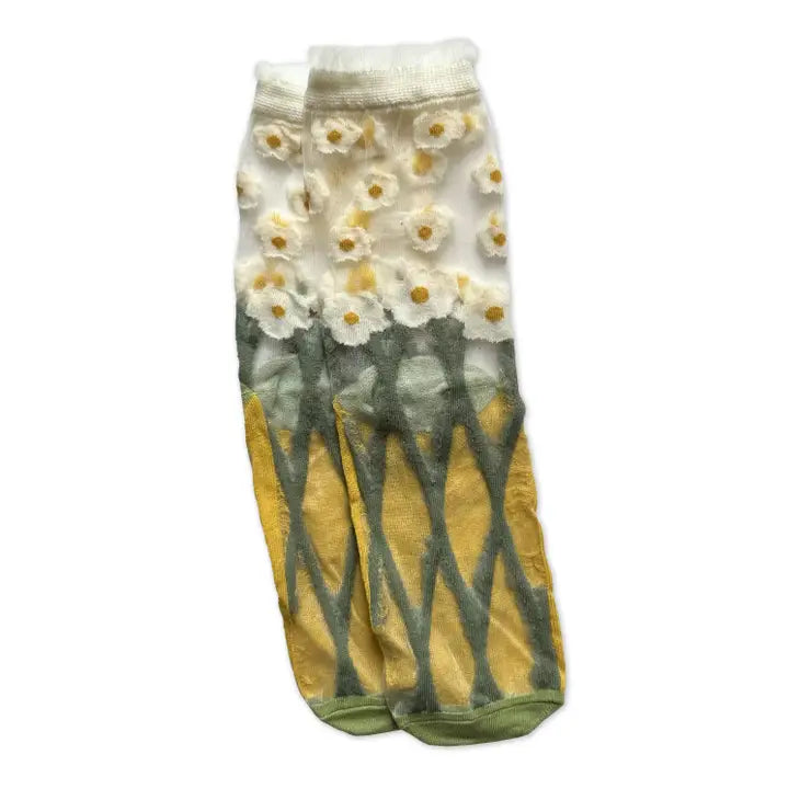 Floral & Fauna Mesh Socks